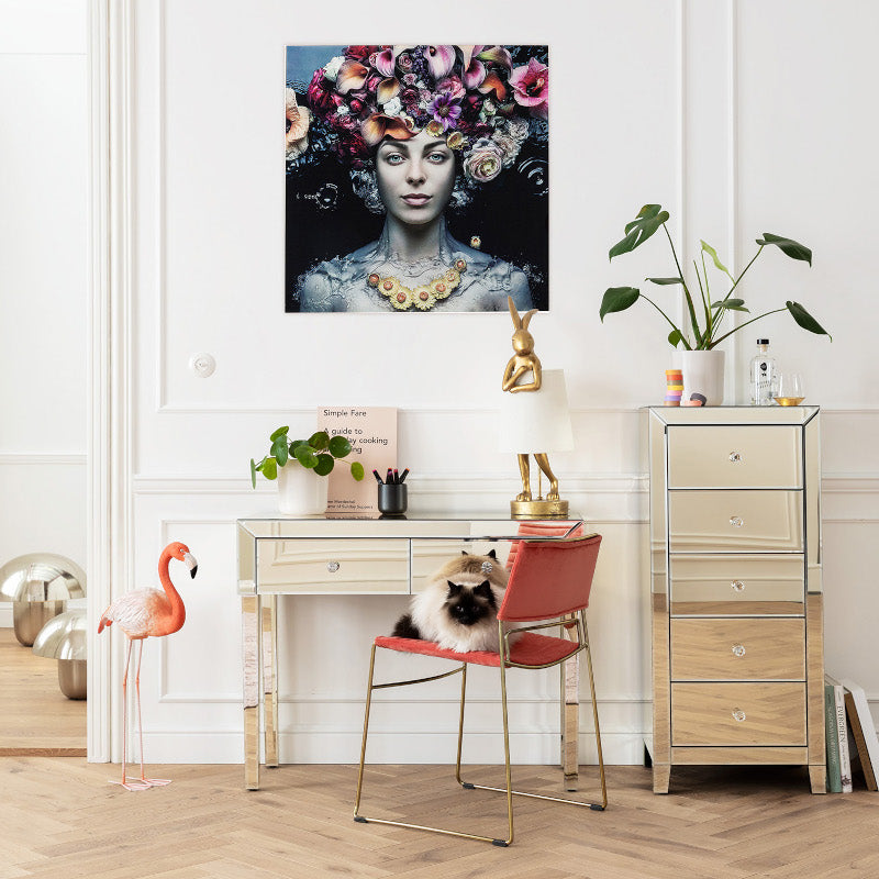 Flower art lady 80x80 cm