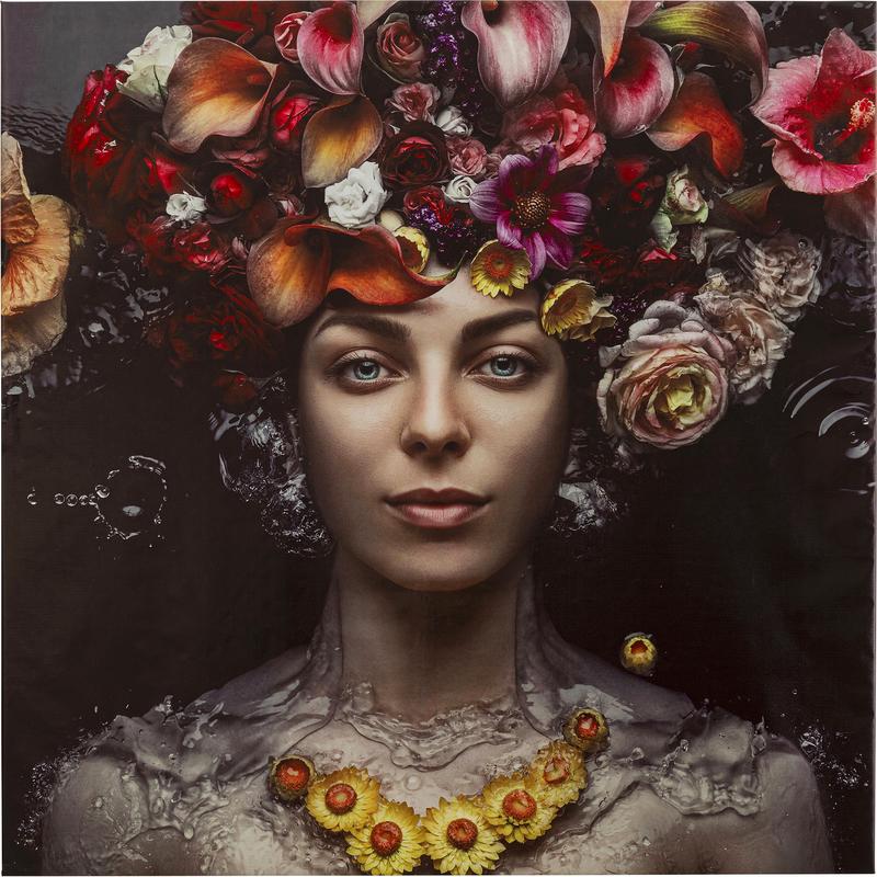 Flower lady XL tryk, 200x200cm