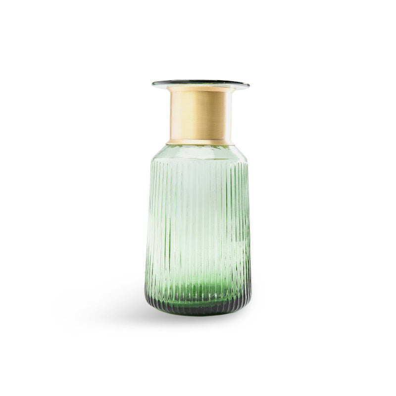 Barfly vase, grøn glas / messing