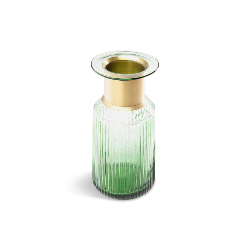 Barfly vase, grøn glas / messing