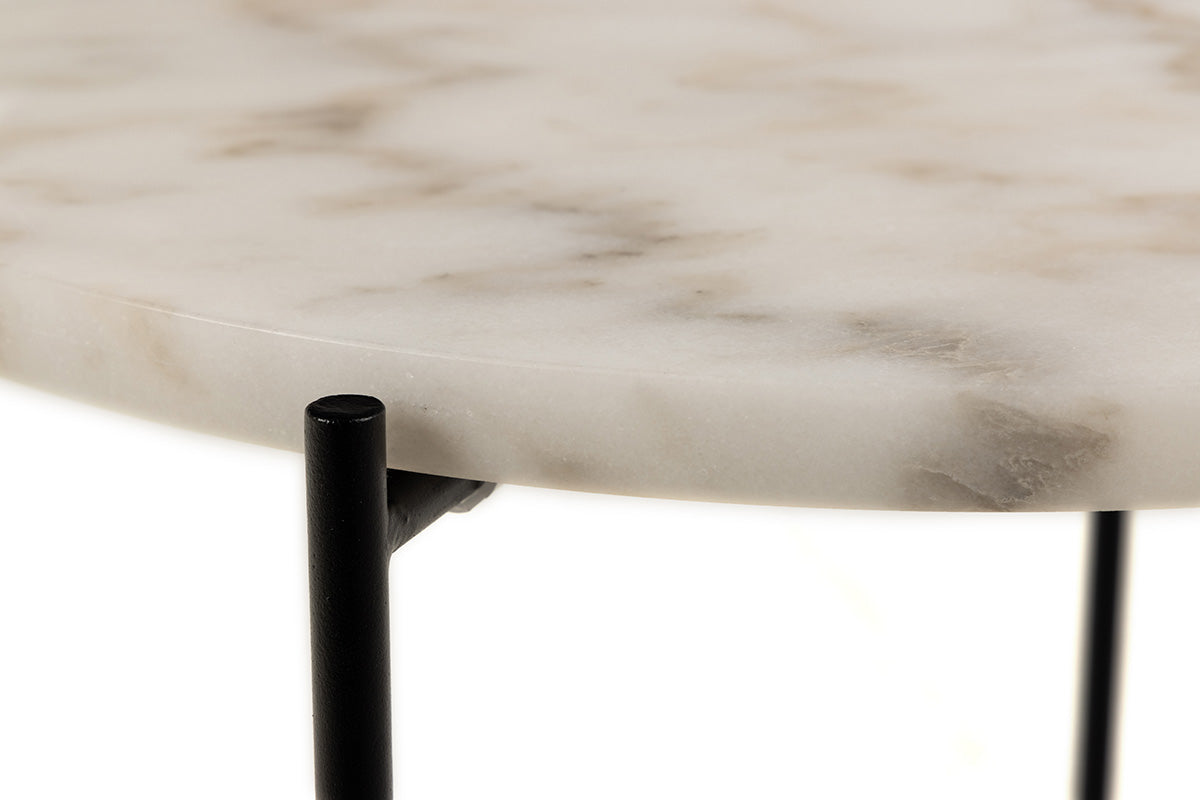 Light sidebord, hvid marmor