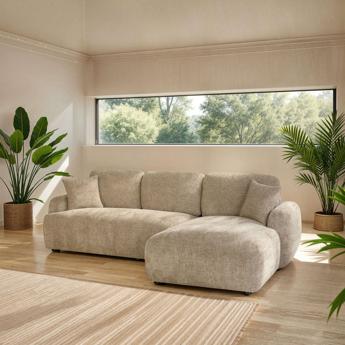 Alcudia sofa m/chaiselong, taupe