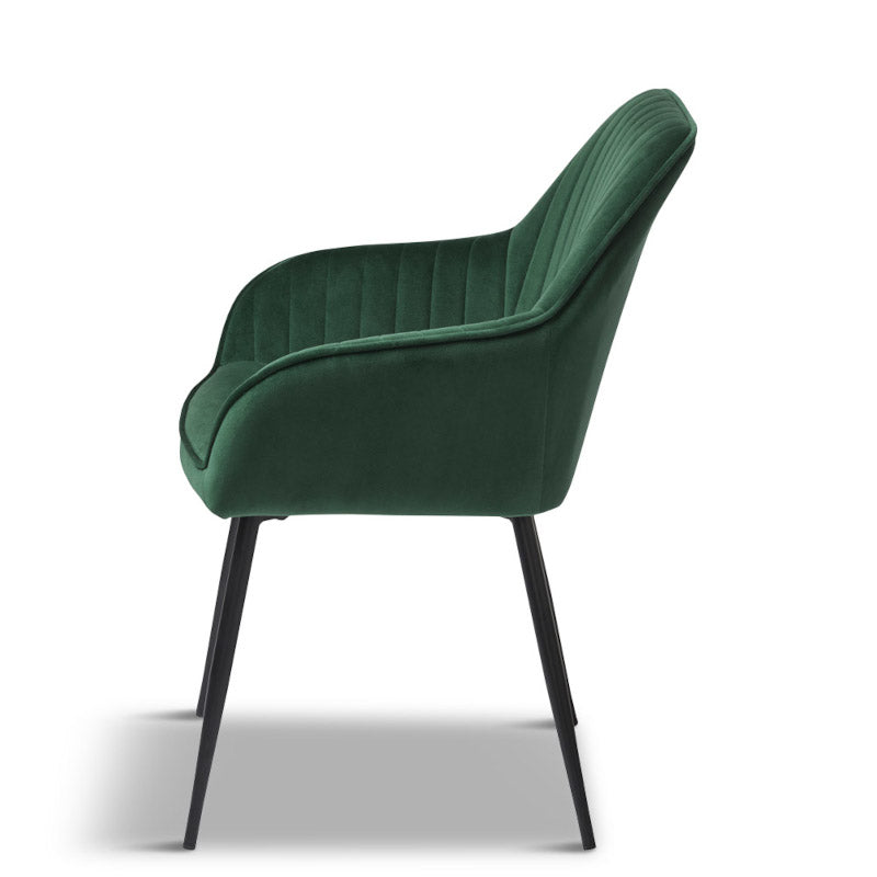 Melfort spisebordsstol, grøn velour