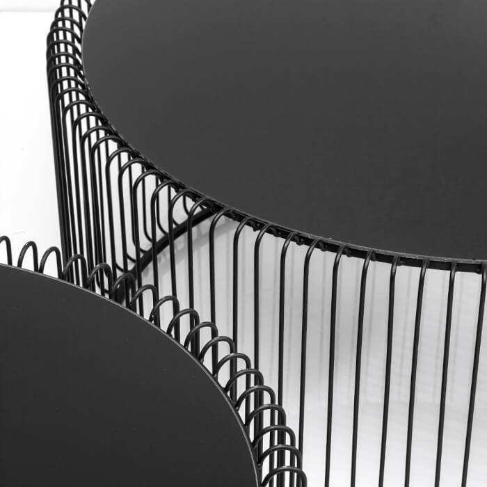 Wire sofabordssæt, sort