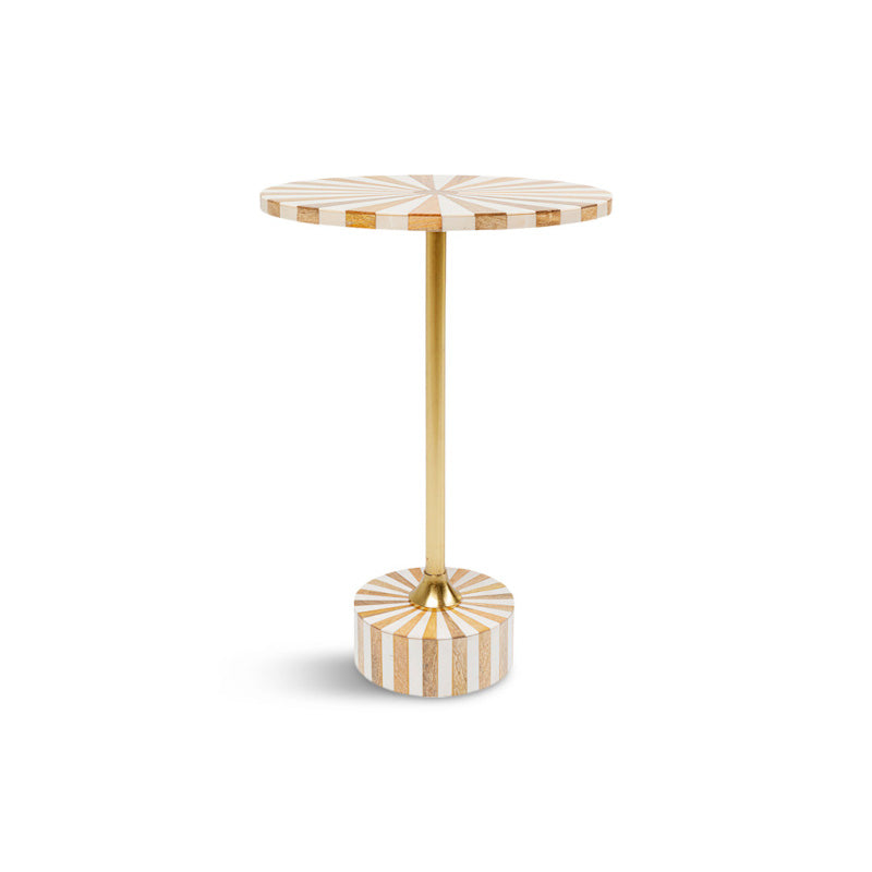 Domero cirque sidebord, guld/hvid