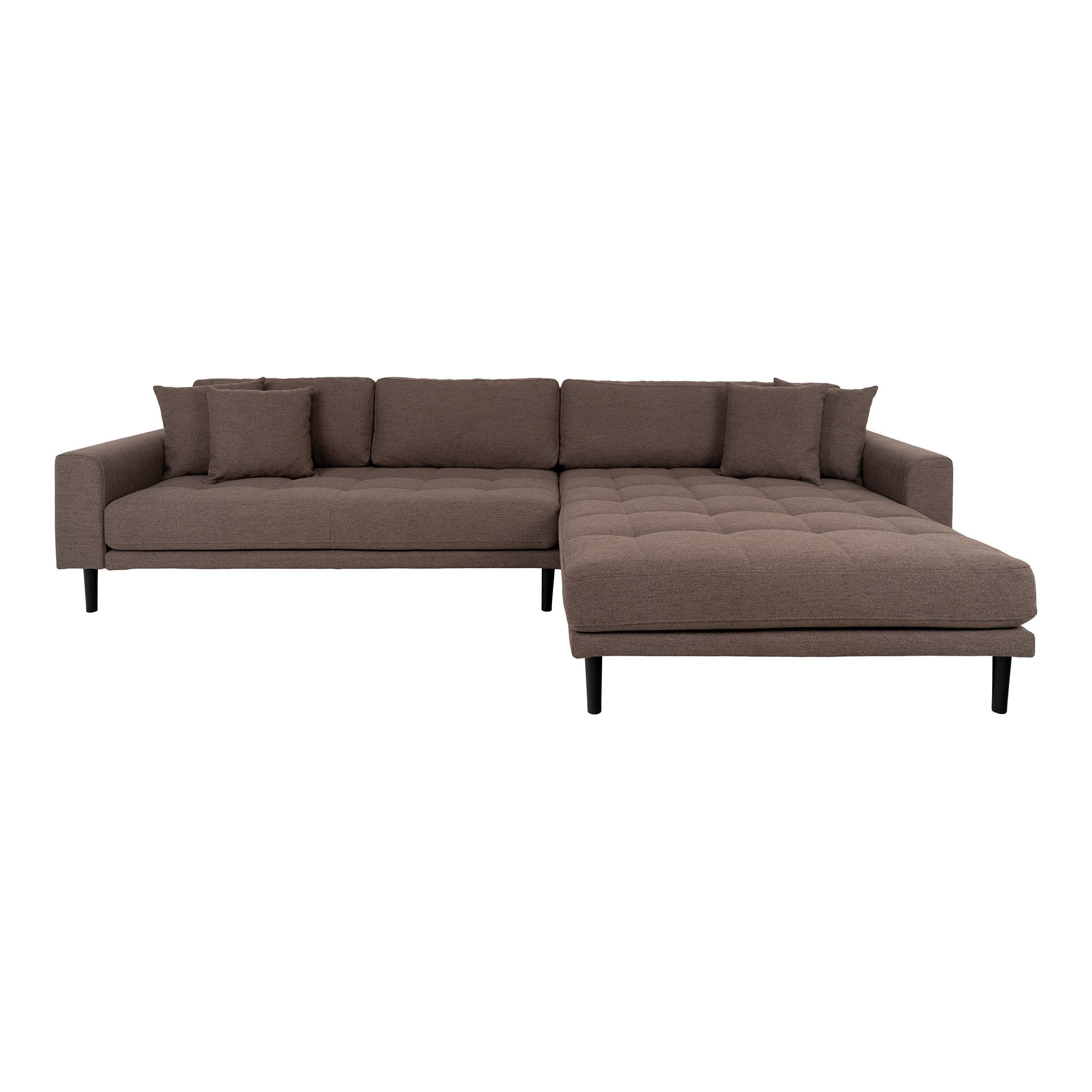 Fabio sofa m/chaiselong, mørkebrun