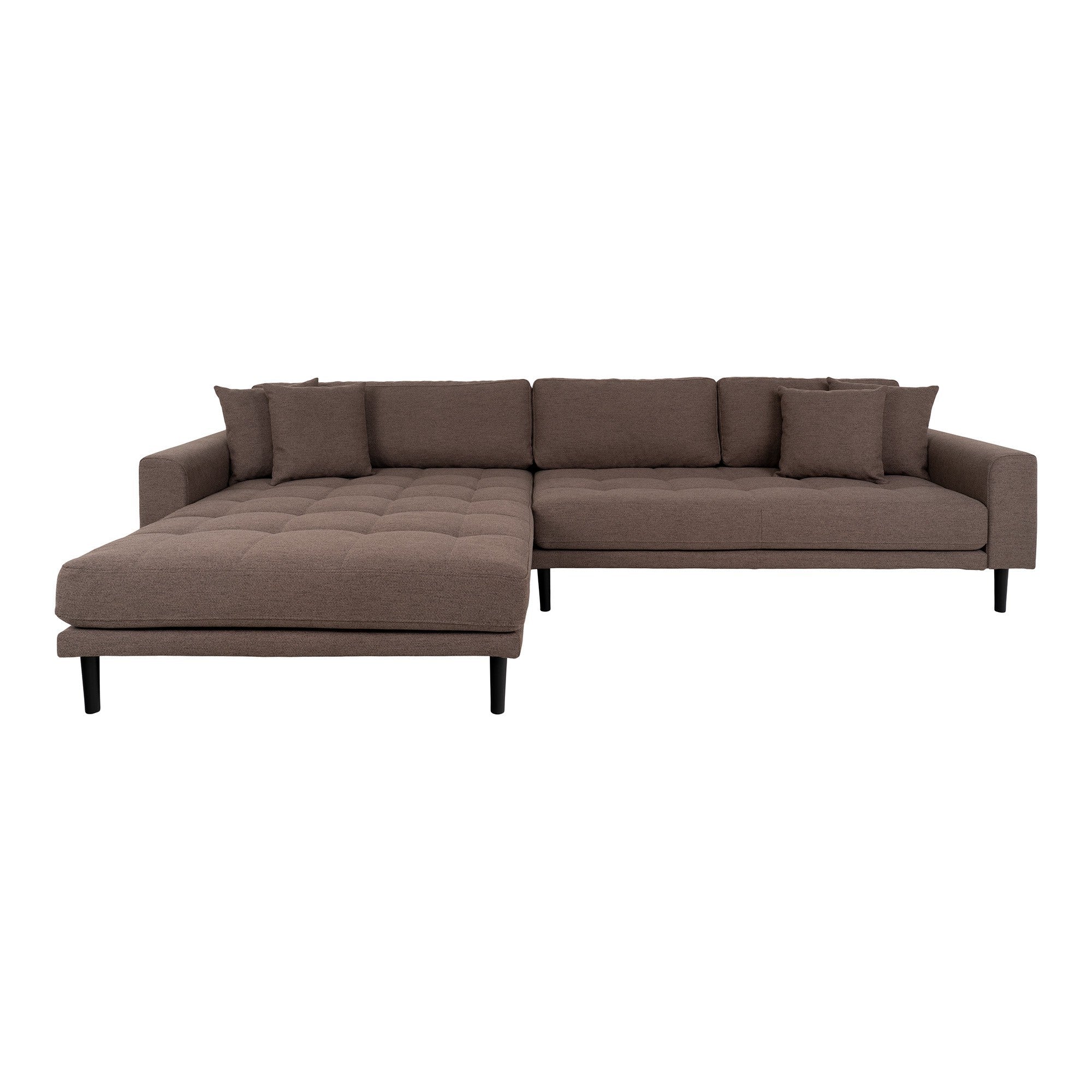 Fabio sofa m/chaiselong, mørkebrun