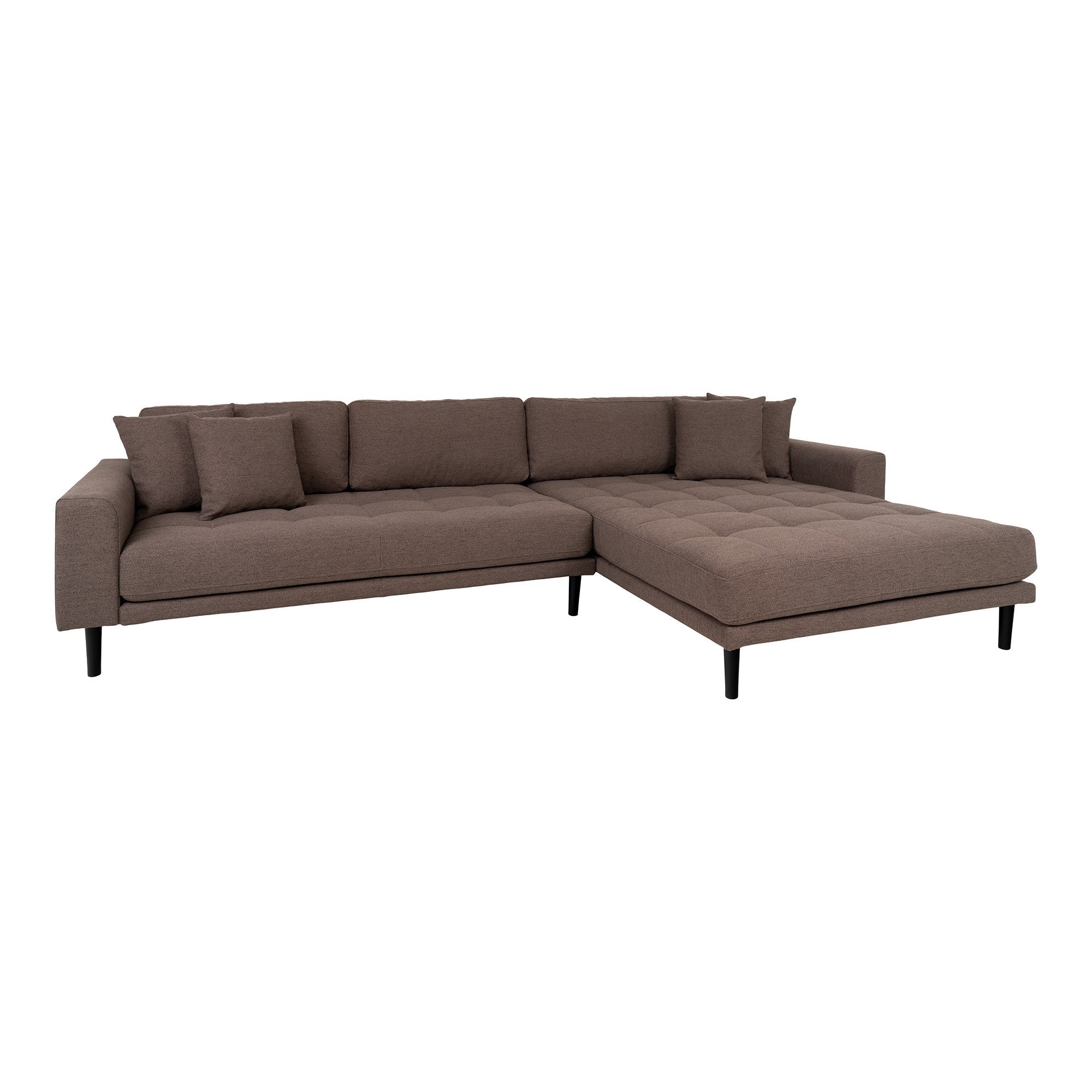 Fabio sofa m/chaiselong, mørkebrun