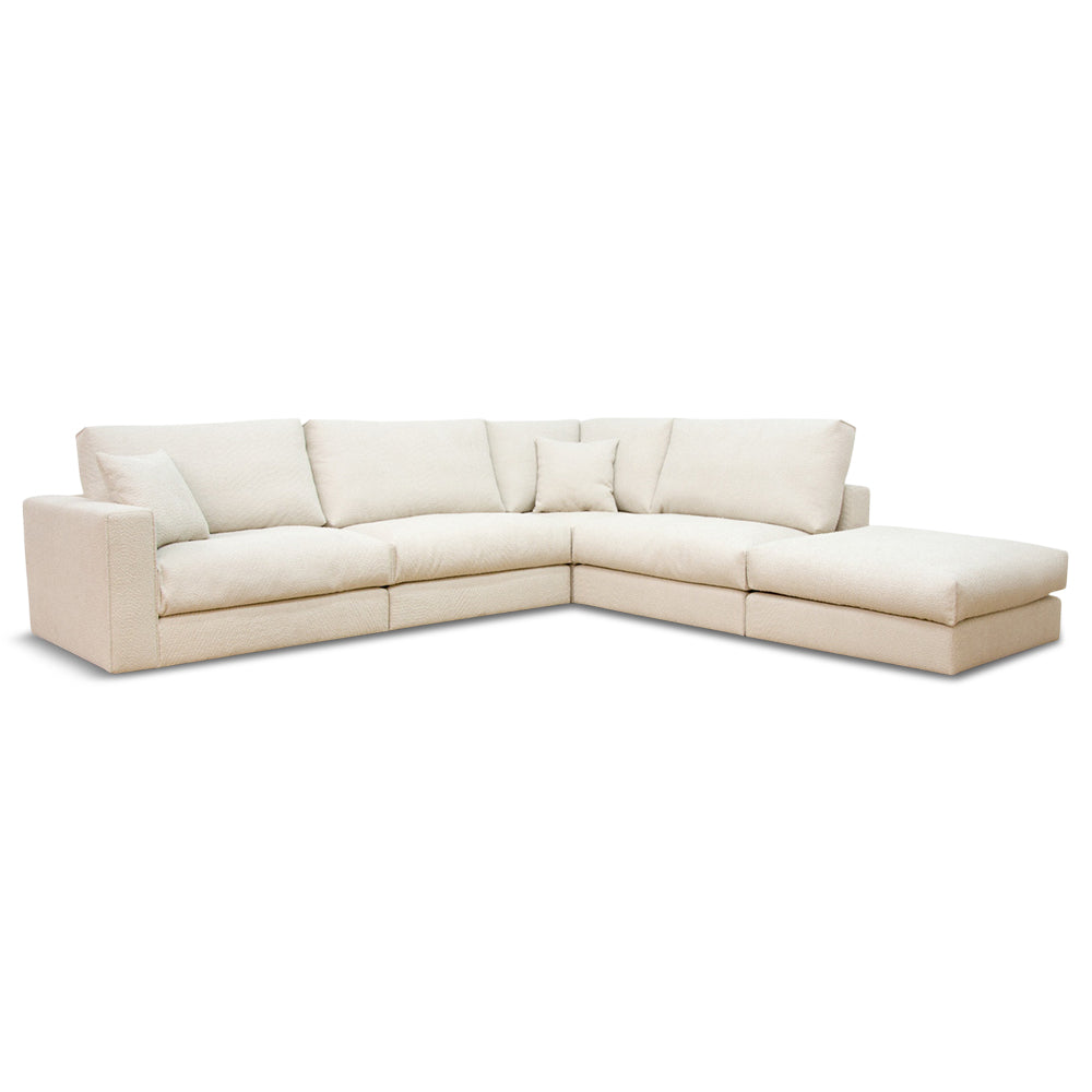 Andretta byggesofa, hvid bouclé