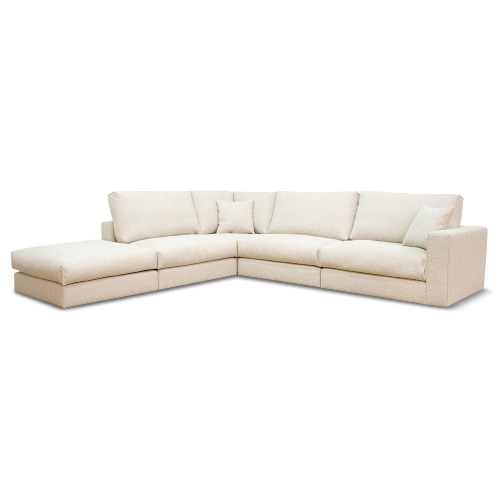 Andretta byggesofa, hvid bouclé