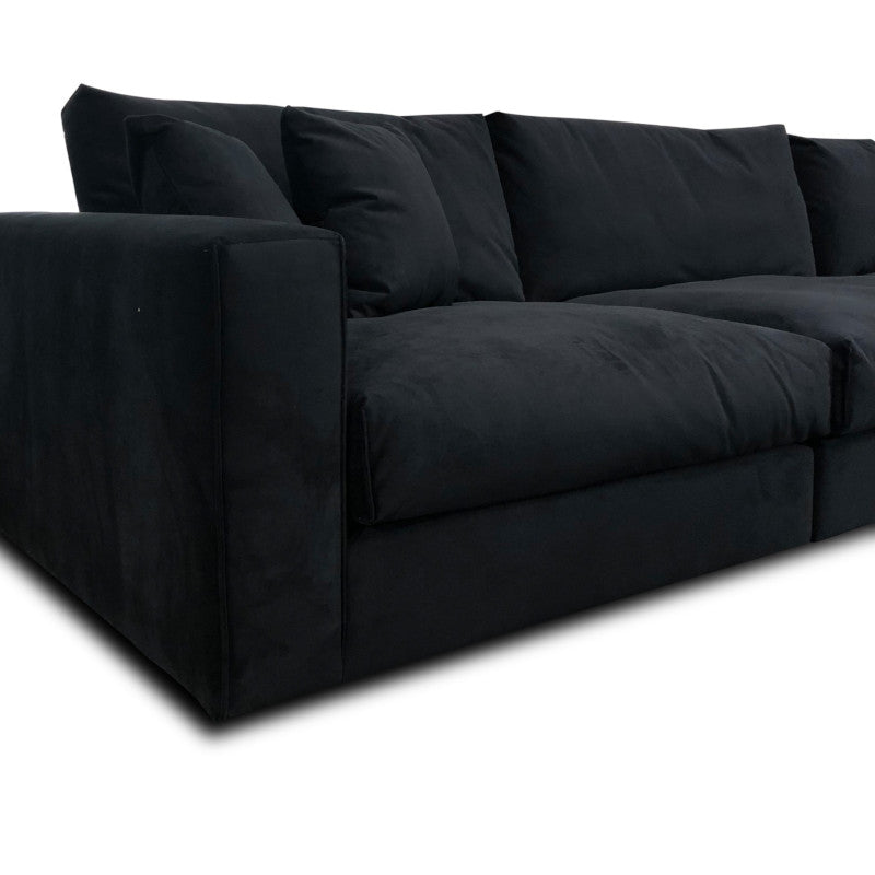 Andretta byggesofa, sort velour