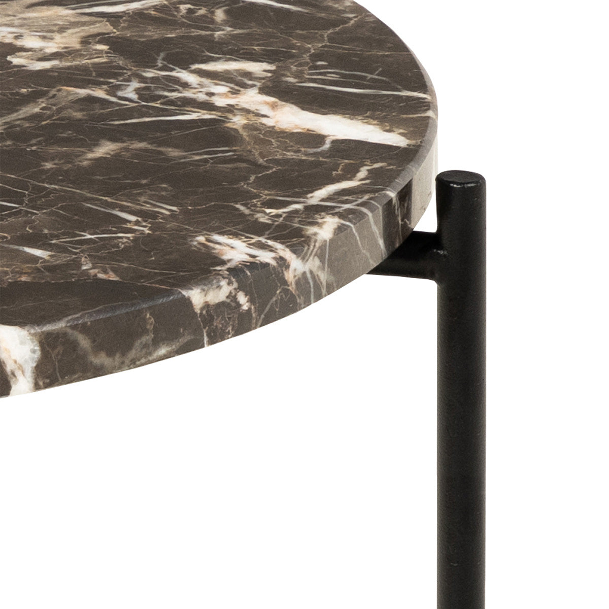 Light sidebord, brun marmor