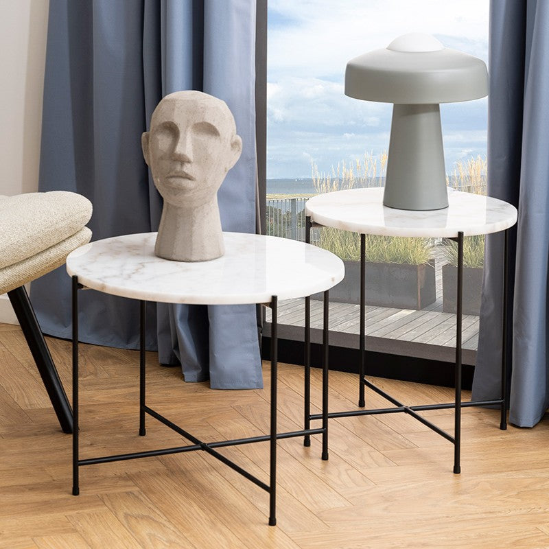 Light sofabord, hvid marmor