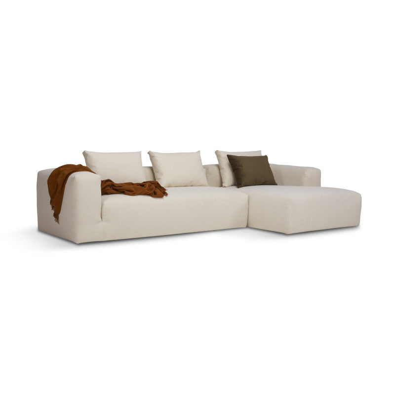 Casa sofa m/chaiselong, bouclé white