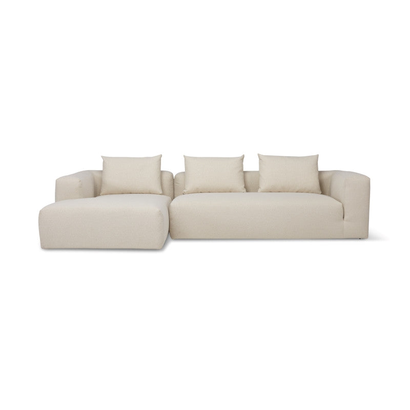 Casa sofa m/chaiselong, bouclé white