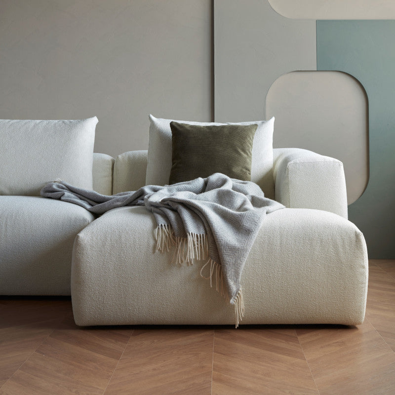 Casa sofa m/chaiselong, bouclé white