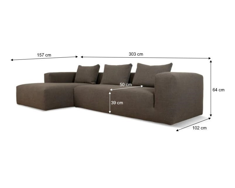 Casa sofa m/chaiselong, taupe