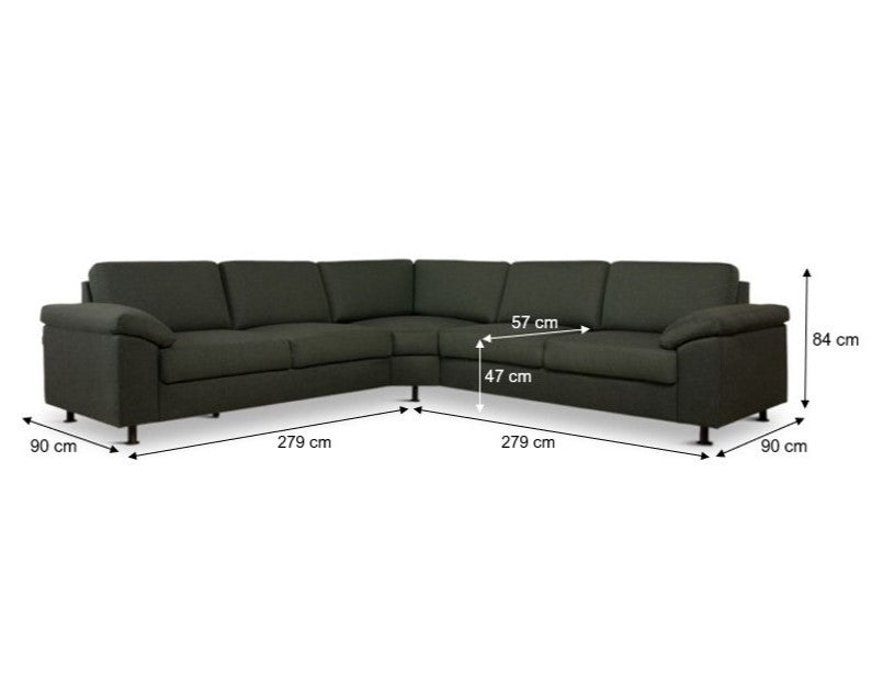 Construct 2 hjørnesofa, grøn