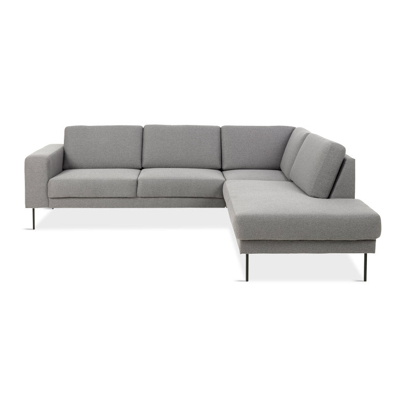 Construct 1 hj. sofa m/open end, lys grå