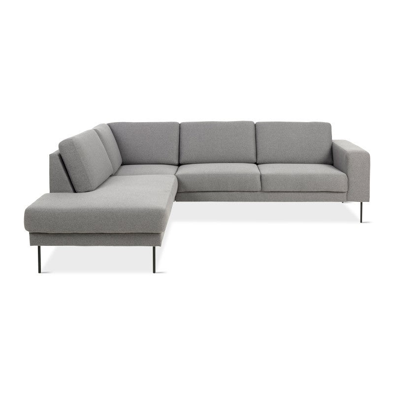 Construct 1 hj. sofa m/open end, lys grå