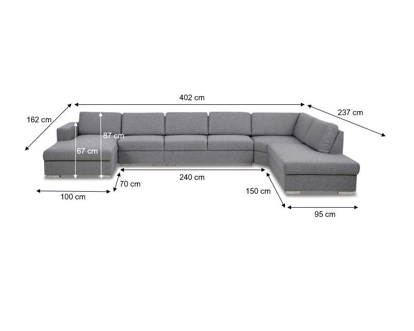 Construct 3 hjørnesofa m/chaiselong