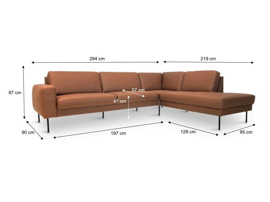 Construct 1 hjørnesofa m/open end