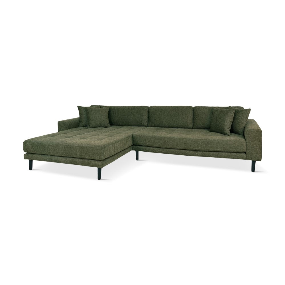 Fabio sofa m/chaiselong, olivengrøn