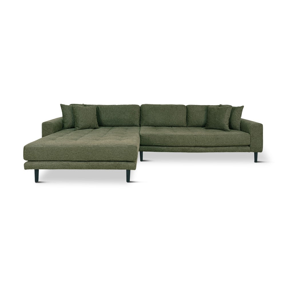 Fabio sofa m/chaiselong, olivengrøn