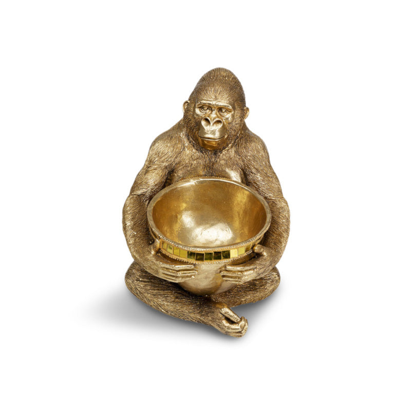 Gorilla m/skål, guld