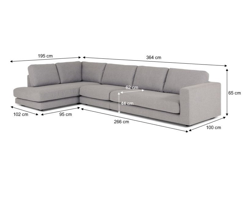 Malaga XL sofa m/Open end