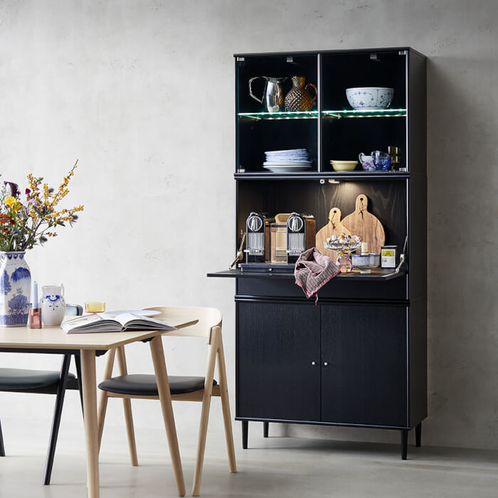 Mistral vitrine/ reol, sort eg