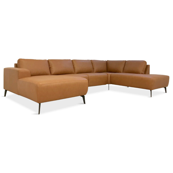 Modu byggesofa, cognac læder