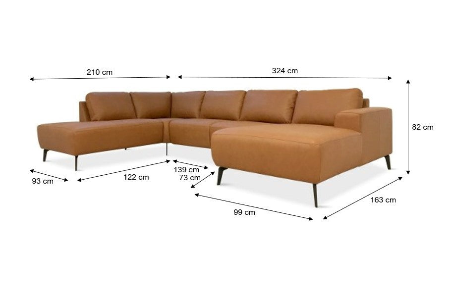 Modu byggesofa, cognac læder