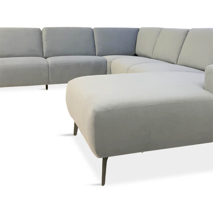 Modu byggesofa, lysegrå velour