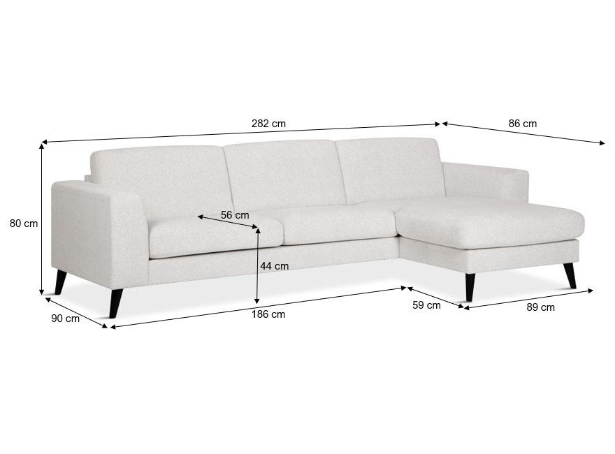 Nova modular sofa m/chaiselong, cream