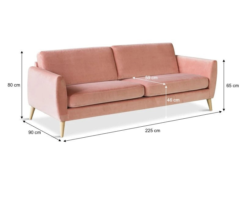 Nova modular 3 pers. sofa, rosa