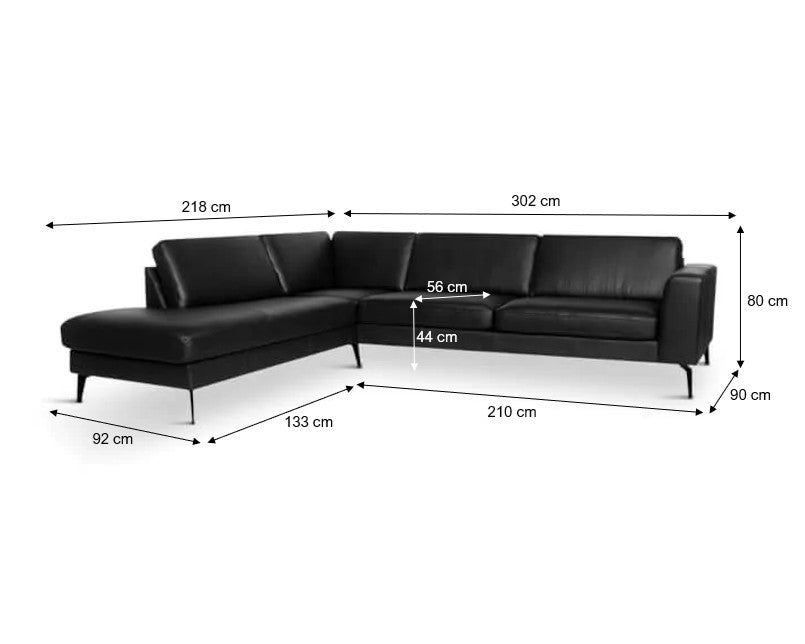 Nova modular, hjørnesofa m. open end