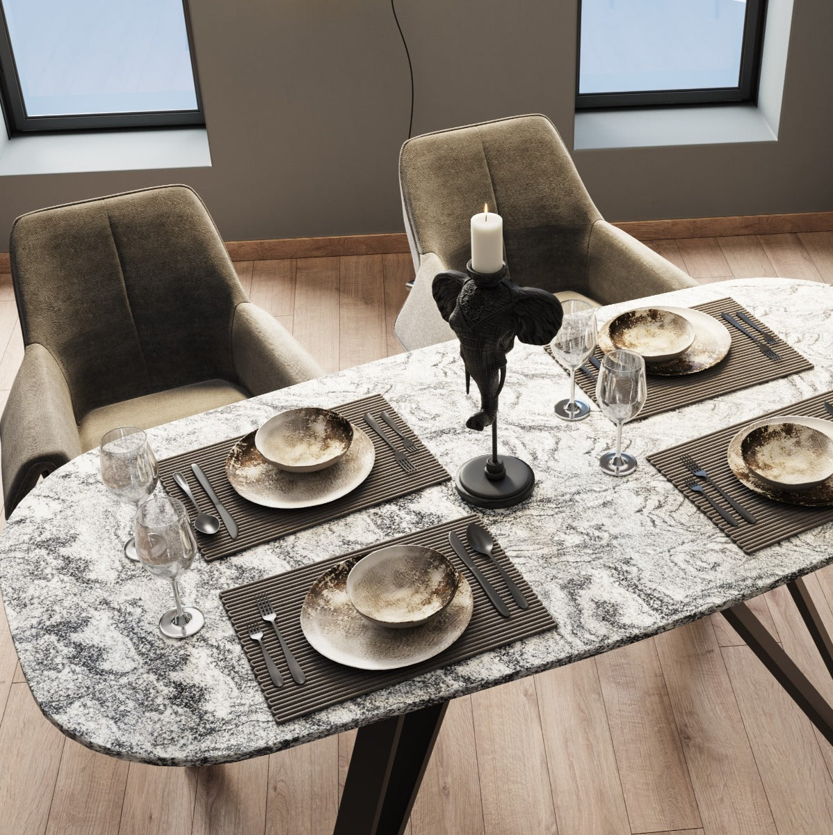 Okinawa spisebord, granit